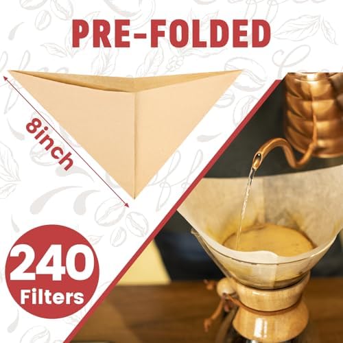 Pre-Folded Unbleached Cone Coffee Filters – Premium Thick Paper