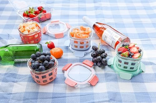 Ello Duraglass 2 Cup Glass Storage Containers, 4 Pack