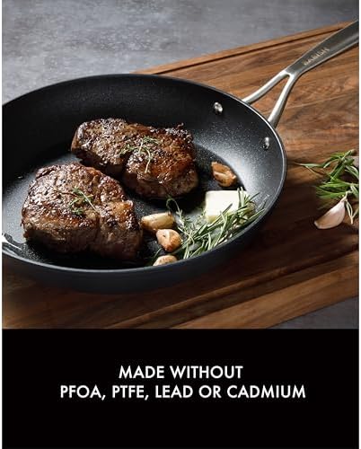 Babish 10 Piece Hard Anodized Laser Titanium Forever Non Stick Technology Durable Pots and Pans Cookware Set - Black