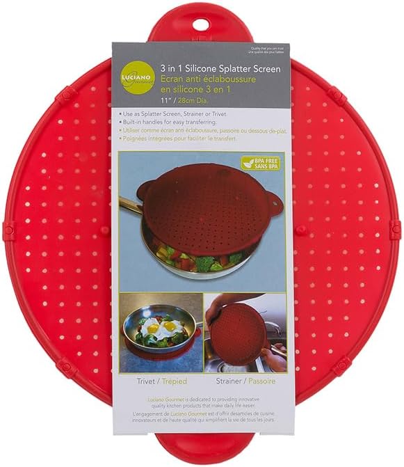 Luciano Housewares Multifunctional Frying Pan Silicone Splatter Screen by LucianoHousewares