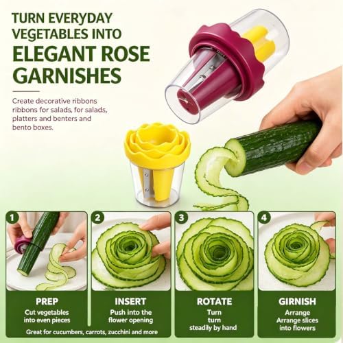 Manual Vegetable Spiralizer and Curler, 2pcs-Mix