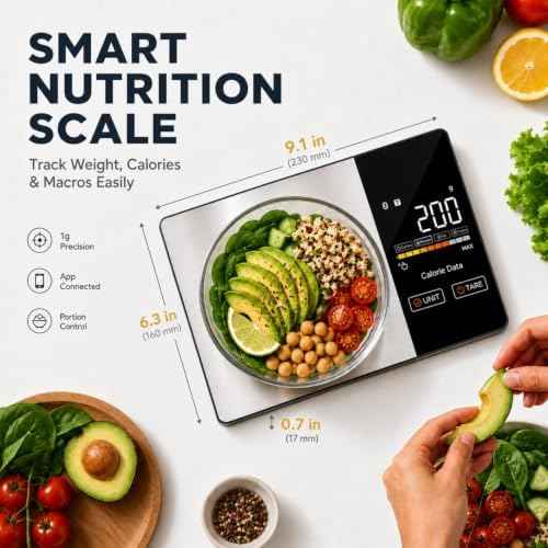 Smart Nutrition Food Scale with App - 1g Precision Digital Kitchen