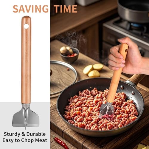 Stainless Steel Meat Chopper, Stainless Steel Meat Masher, 11 Inch