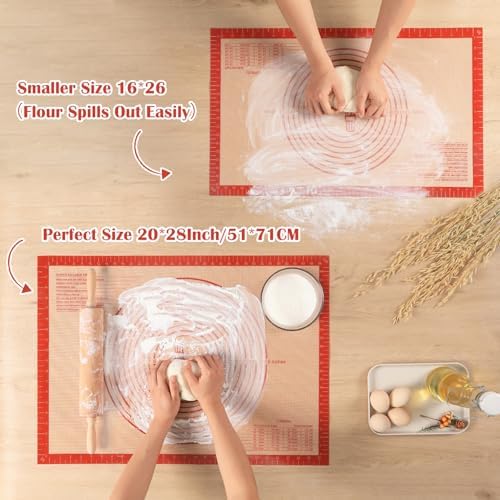 Non-slip Silicone Pastry Mat Extra Large Measurements 28''x 20''