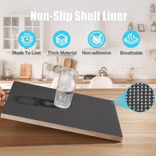Songrey Non-Slip Shelf Cabinet and Drawer Liner, 12IN x 20FT, Black