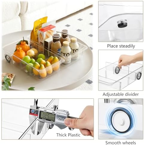 2 Pack Roll-Out Refrigerator Storage Drawers
