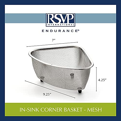 RSVP International Endurance In-Sink Mesh Colander Strainer Basket