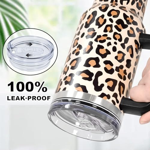 40 oz Tumbler with Handle and Straw, 100% Leak-Proof Travel Mug