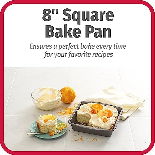 GoodCook Everyday Nonstick Steel Square Pan, 8", Gray (Pack of 2)