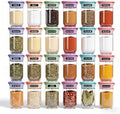 Newly Upgraded 24 Pcs Glass Spice Jars Set with Labels, 4oz Macaron