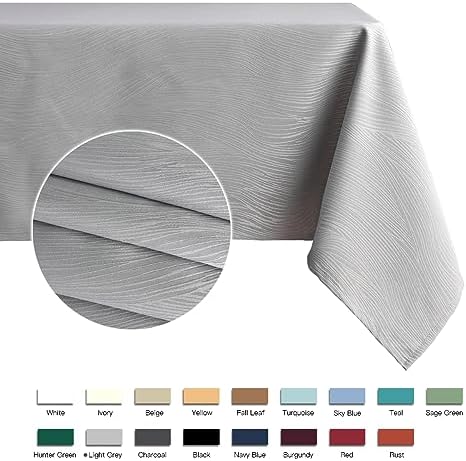 maxmill Jacquard Tablecloth Swirl Design Water Resistance Antiwrinkle