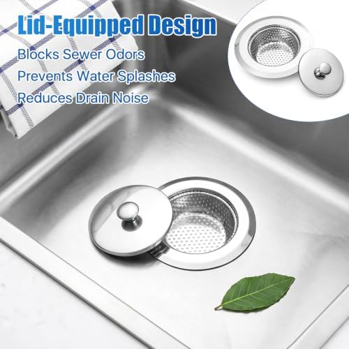 4.5"Stainless Steel Sink Drain Strainer Set of 3,150 Disposable Drain