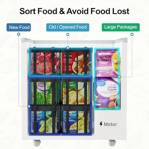 iSPECLE Large Freezer Organizer Bins, 3 Pack, 5 to 7 Cu.Ft