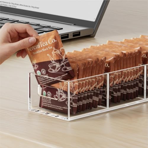 FUCDTEFC Tea Bag Organizer, Small Clear Tea Bag Holder for Drawer