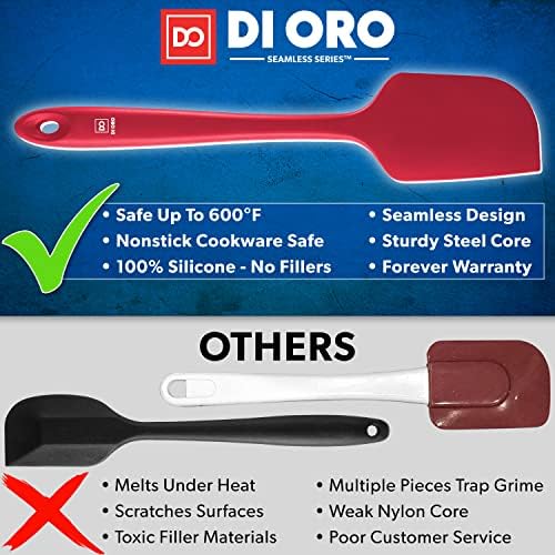 DI ORO 3-Piece Red Silicone Spatula Set