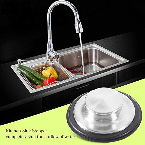 CORNERJOY 2 PCS Stainless Steel Kitchen Sink Stopper, Large Wide Rim