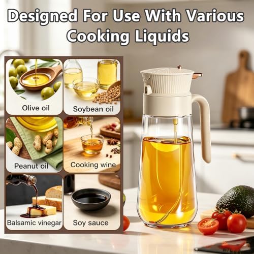 19.6 oz 2 in 1 Glass Olive Oil Sprayer