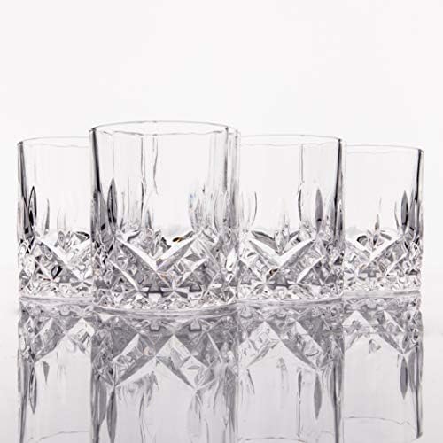 LEMONSODA Crystal Cut Old Fashioned Glass Sets - 10oz/12oz Ultra-Clear