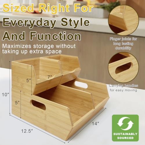 Fruit and Vegetable Storage Bin for Pantry & Kitchen Counter