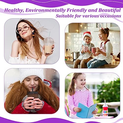 12 Set Reusable Collapsible Straws with Case Silicone Travel Foldable