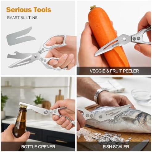 All Purpose Detachable Kitchen Scissors,Heavy Duty,Protective Sheath