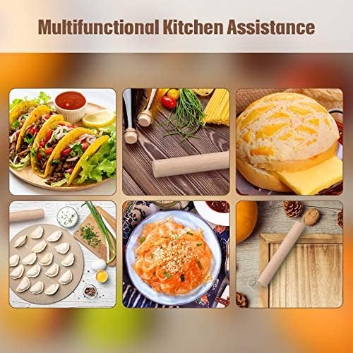 Patelai 3 Pieces Small Wooden Rolling Pin, Dumpling Dough Roller Wooden Mini - Image 5