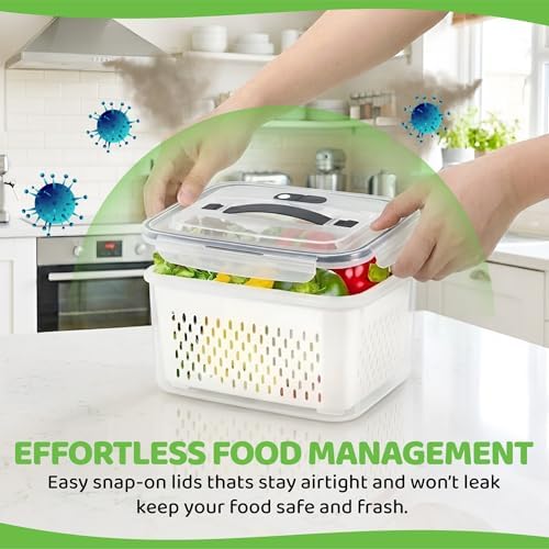 3 Pack BPA-Free Plastic Fruit Containers for Fridge
