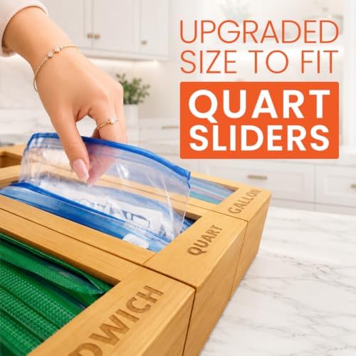mHomeAid Bamboo Bag Storage Organizer for Kitchen Drawer