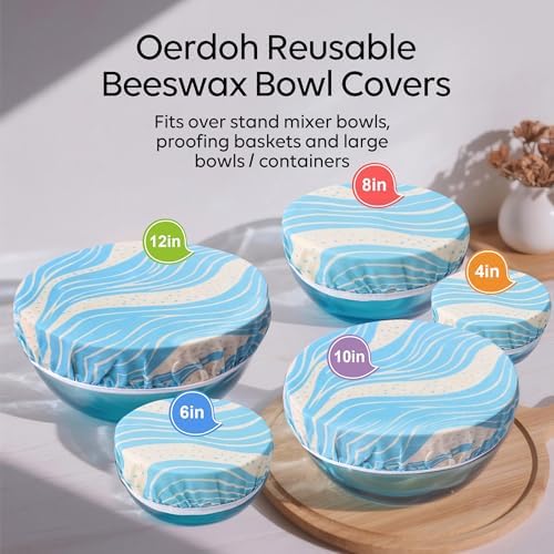 Reusable Beeswax Bowl Covers, 5-Pack, Navy Blue