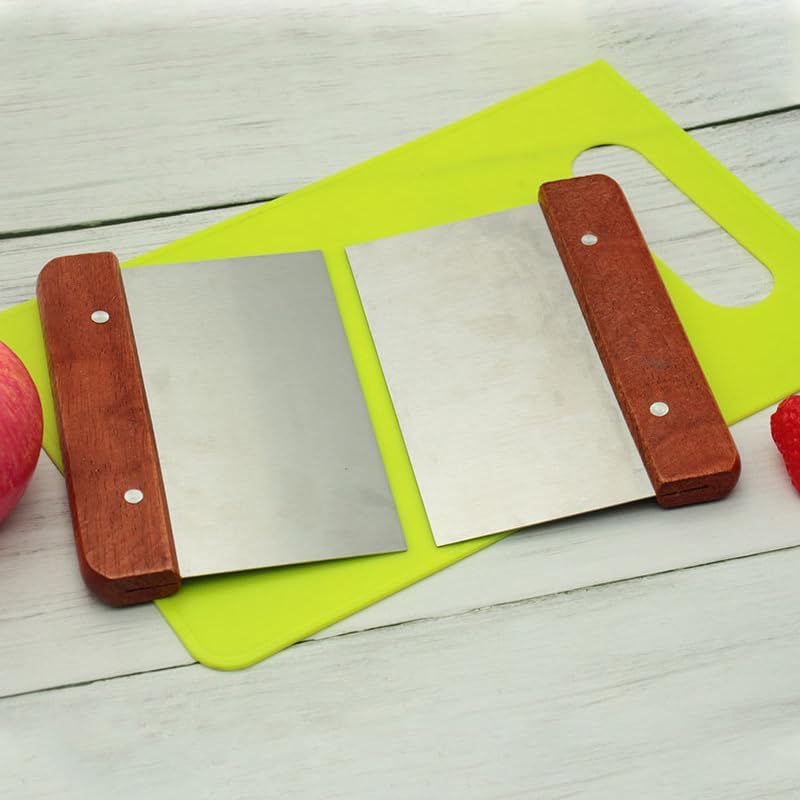 Stainless Steel Scraper & Chopper, 2 Pack Metal Bench Scraper Dough