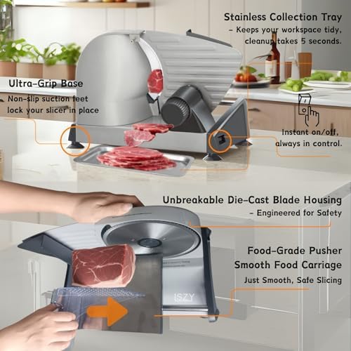 Meat Slicer and Food Dehydrator Bundle, 5 BPA-Free Trays