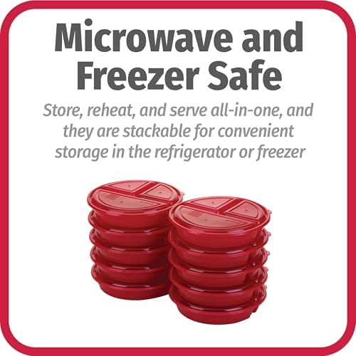 GoodCook Meal Prep Containers Set Microwave & Dishwasher-Safe Round
