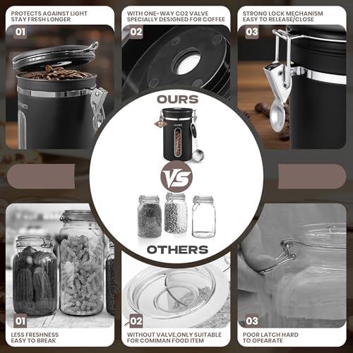 Coffee Canisters with Window,Airtight Coffee Container,22oz