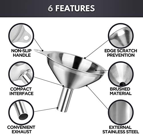 Kitchen Funnels for Filling Bottles, YGDZ 3pcs Small/Medium/Large Food