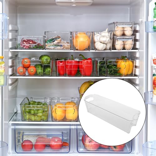 YOUNTHYE 6PCS 15inch Fridge Organizer Bins Breastmilk Freezer Storage