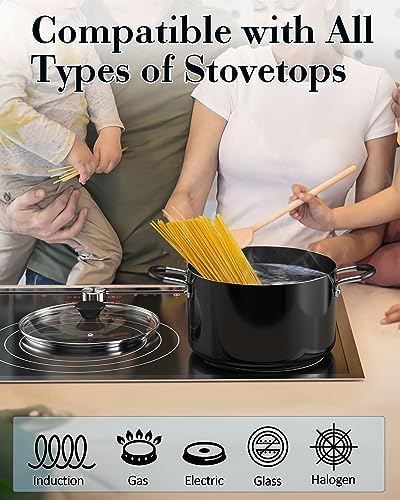 Cook N Home 6 Quart Non Stick Stock Pot with Lid, Large Pots for