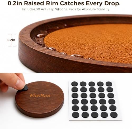 MinBoo Bamboo Coasters for Coffee Table Set of 6 Coasters for Drinks