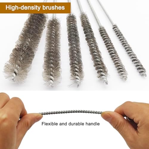 12 Pcs Brass Wire Brush Stainless Steel Wire Brush Set, 12"/30.5cm