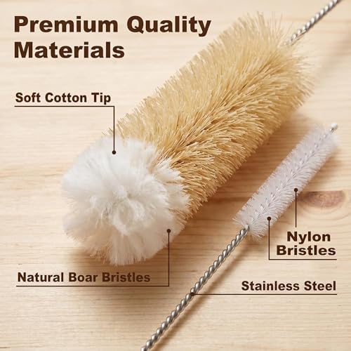 Narrow Bottle Brush Set Small Bottle Brushes Thin Long Handle Bottle