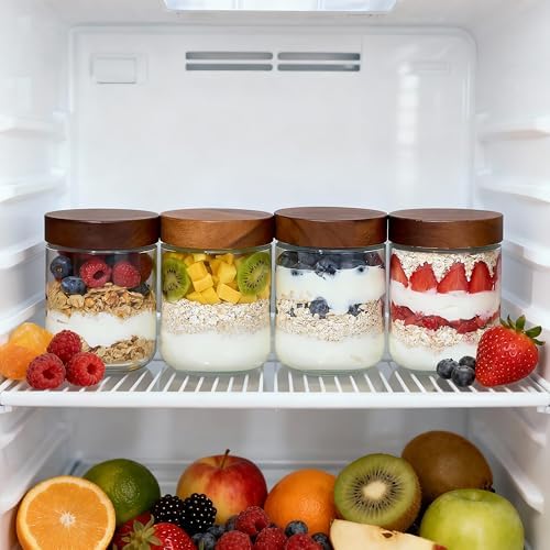 Danmu 16 oz Overnight Oats Containers with Lids, 4 Pack