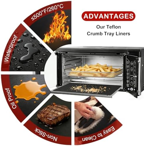5 Pcs Reusable Air Fryer Crumb Tray Liners Compatible with Gourmia