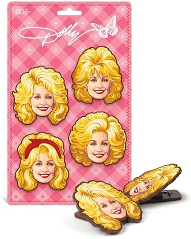Dolly Parton Bag Clips, Set of 4, BPA-Free Plastic