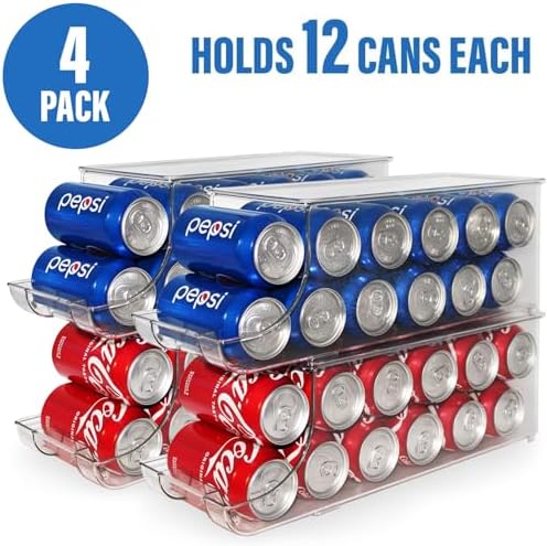 Soda Can Organizer with Lids, Holds 12 Cans Each