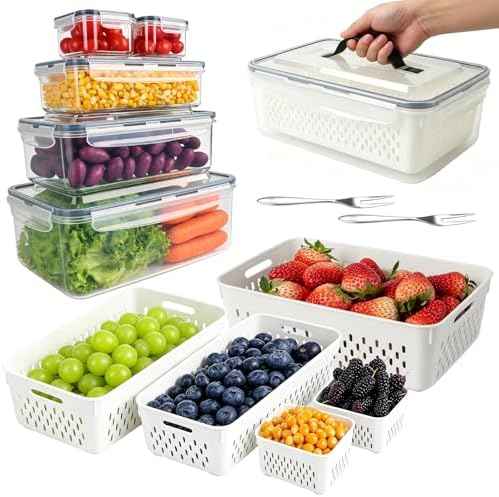 Fruit Storage Containers for Fridge, 5-Pack