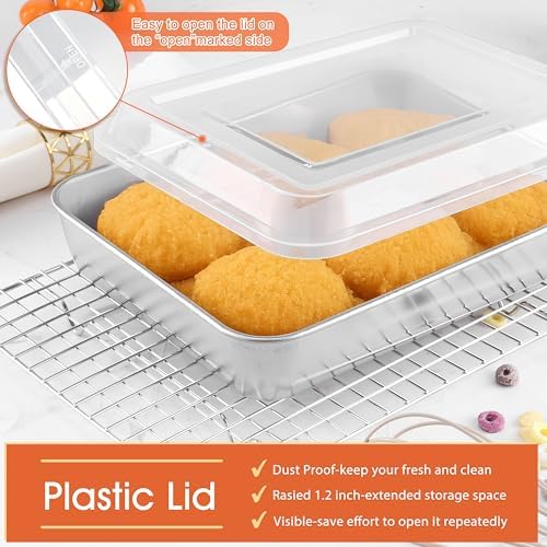 Herogo Baking Pan with Lid (2 Pans + 2 Lids), 8 x 10 Inch Rectangle