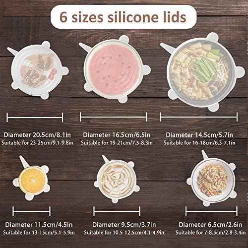 TESUE Reusable Silicone Stretch Lids, 12 Pack