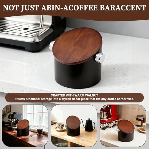 Coffee Knock Box with Lid,Stainless Steel Espresso Knock Box,Non-Slip
