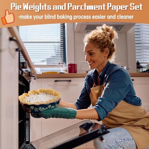 1.2lb Pie Weights and Parchment Papers Set - Fit for Pies Under 10"