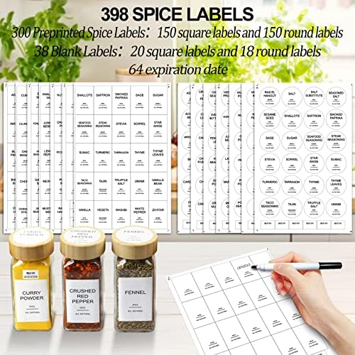 AISIPRIN 24 Piece 4oz Glass Spice Jars with Bamboo Lids