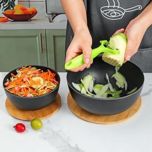 Eco-Friendly Bamboo Fiber Meal Prep Bowl Set with Lids (4 Pack)